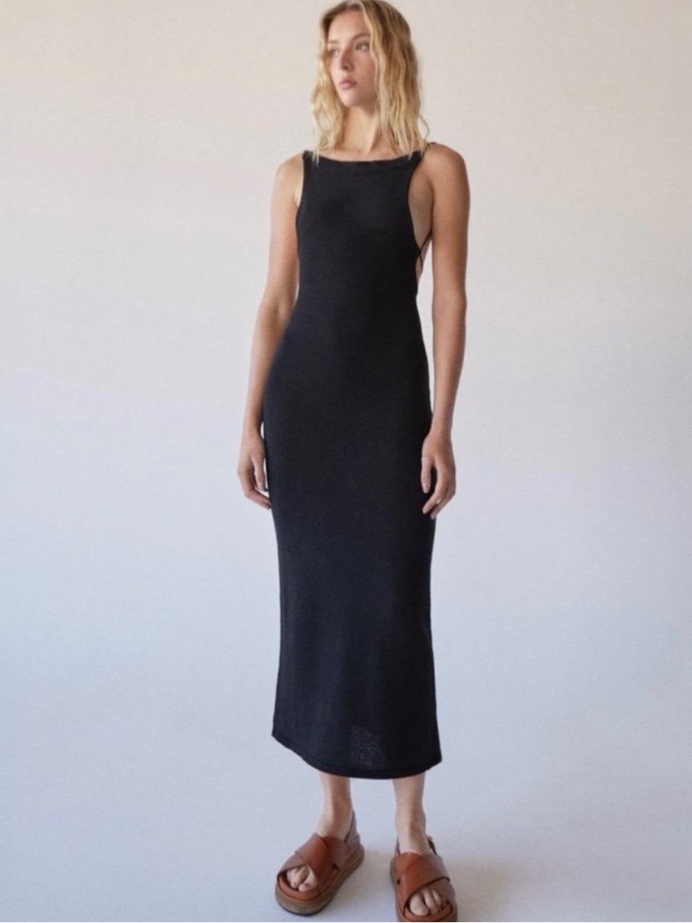 ALOHAS Delicate Strap Knit Dress Black Size S - Picture 10 of 16